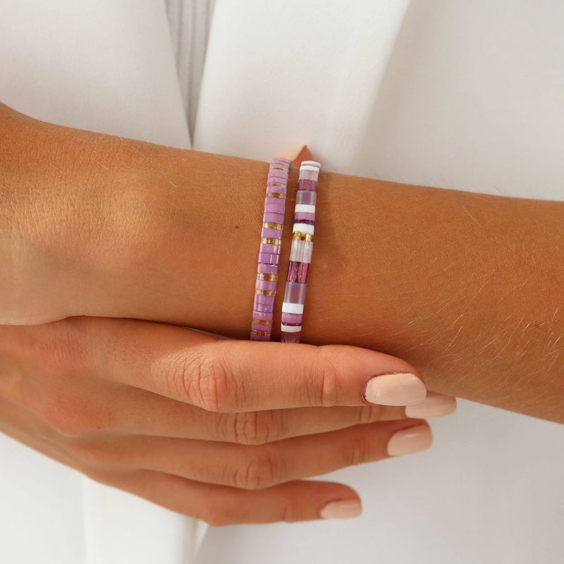 Parure Lavande - Bracelets de perles