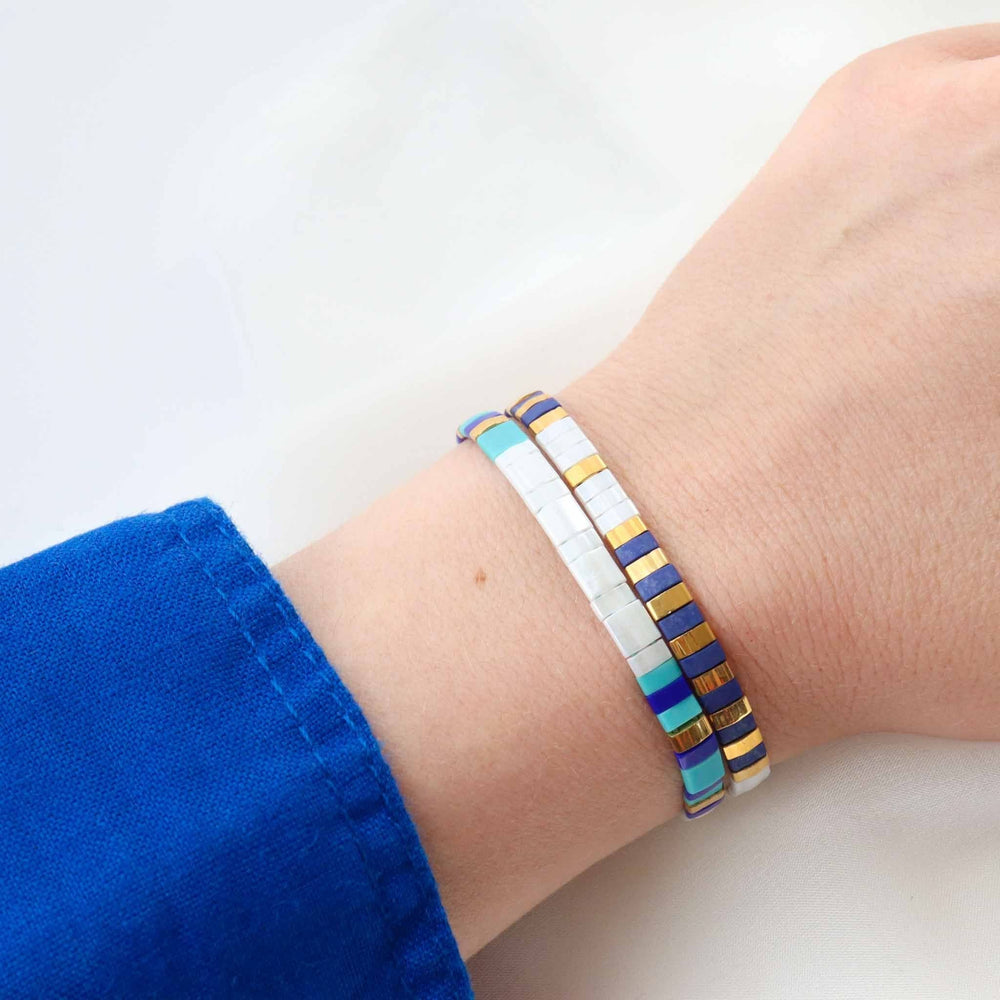 Parure Marine - vue détaillée des perles Miyuki japonaises