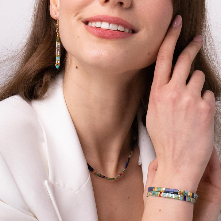 Ensemble Lou (Boucles d'oreilles, collier et parure)