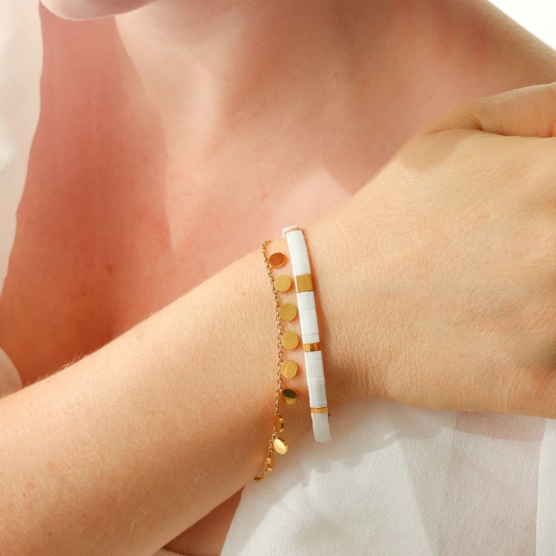 Neige - Bracelet de perles