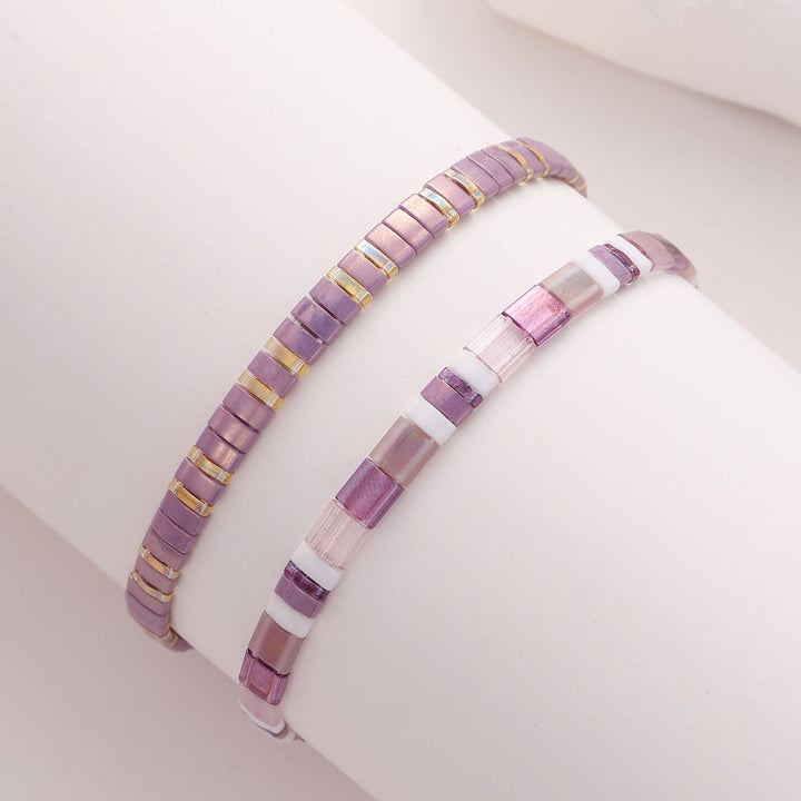 Parure Lavande - Bracelets de perles