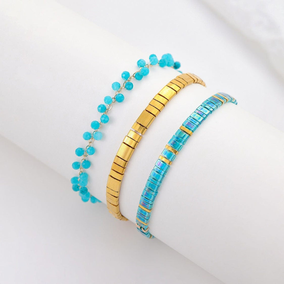 Parure Sofia - Bracelets de perles - bracelets perles plates fait main en perles Miyuki par Køss Design