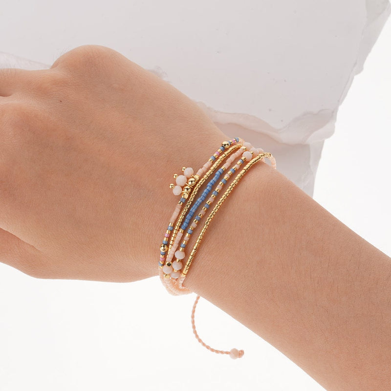 Parure Beryl - bracelet en perles Miyuki porté au poignet