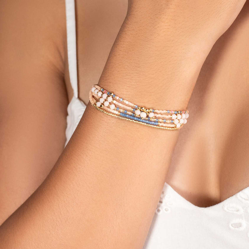 Parure Beryl - détail des couleurs et motifs en perles Miyuki Tila