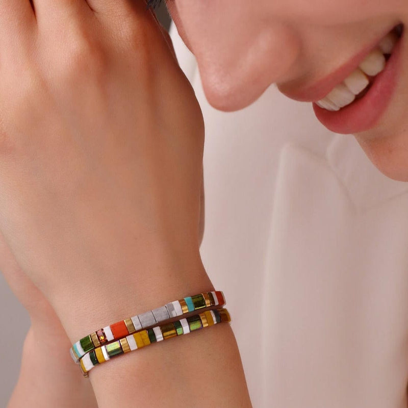 Parure Olie - bracelet en perles Miyuki porté au poignet